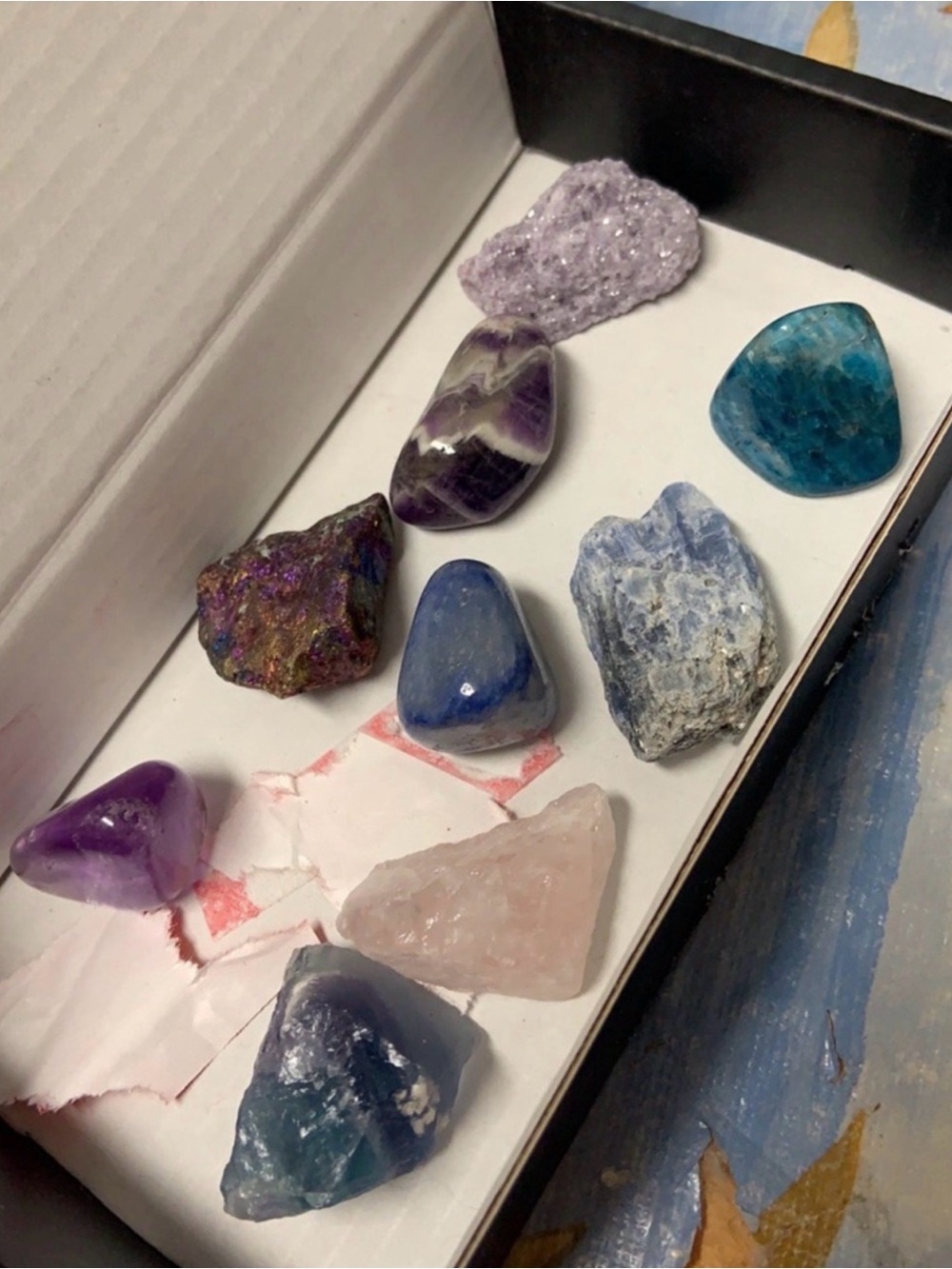 Assorted Decorative Tumbled Gemstone Set - Purple, Blue, Pink
